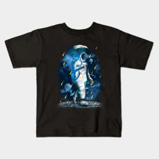 Astronaut In Meteor Shower Kids T-Shirt